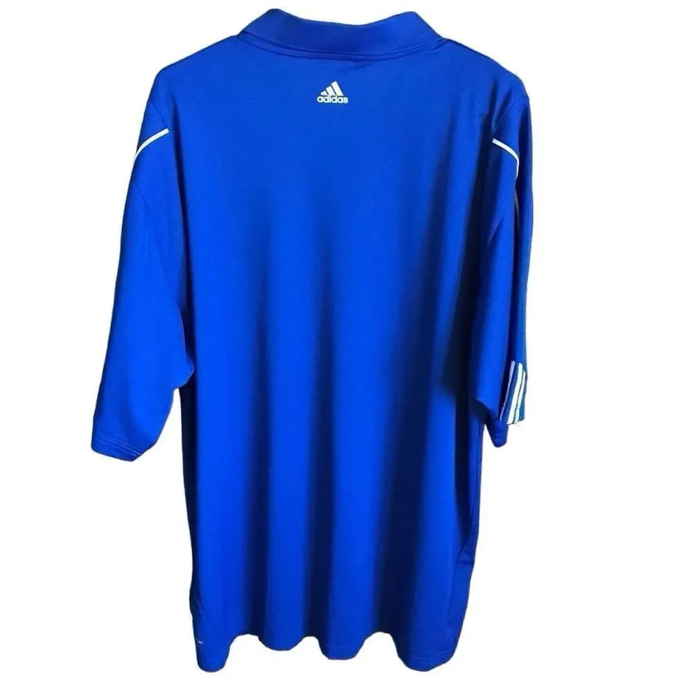 Adidas climalite golf polo shirt men’s SZ 2XL Blue short sleeve athletic